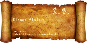 Klupp Vivien névjegykártya